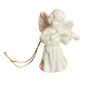 Giftworld Of Gorham Made In Japan Porcelain White Angel Christmas Holiday Violin